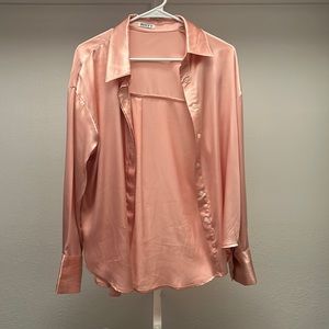 Satin button up